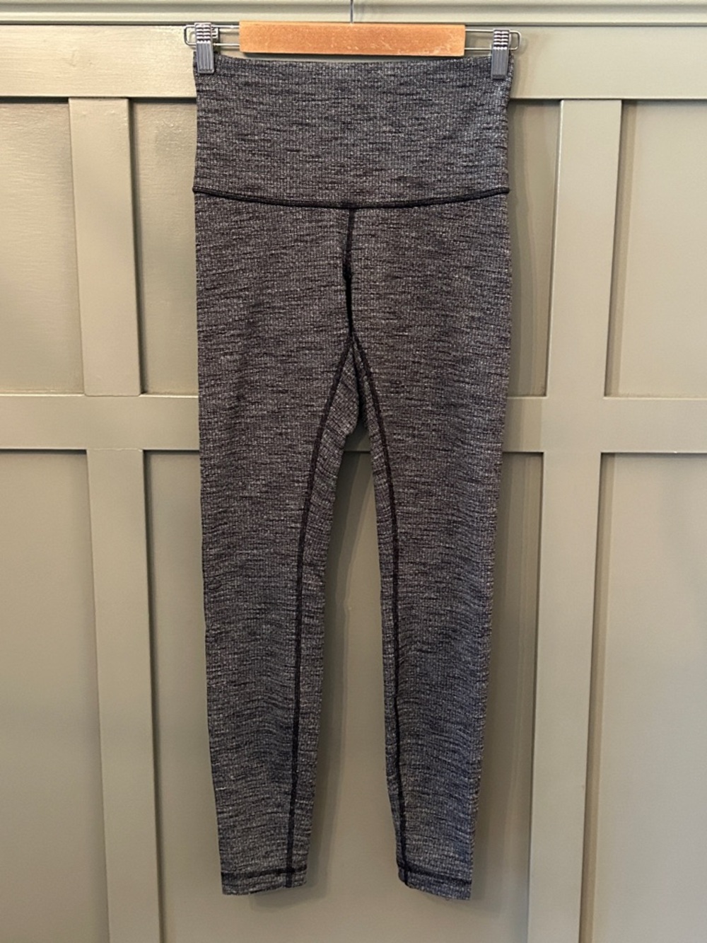 Lululemon Wunder Under Pants Hi-Rise Luon Variegated Knit Heathered Black Size 6
